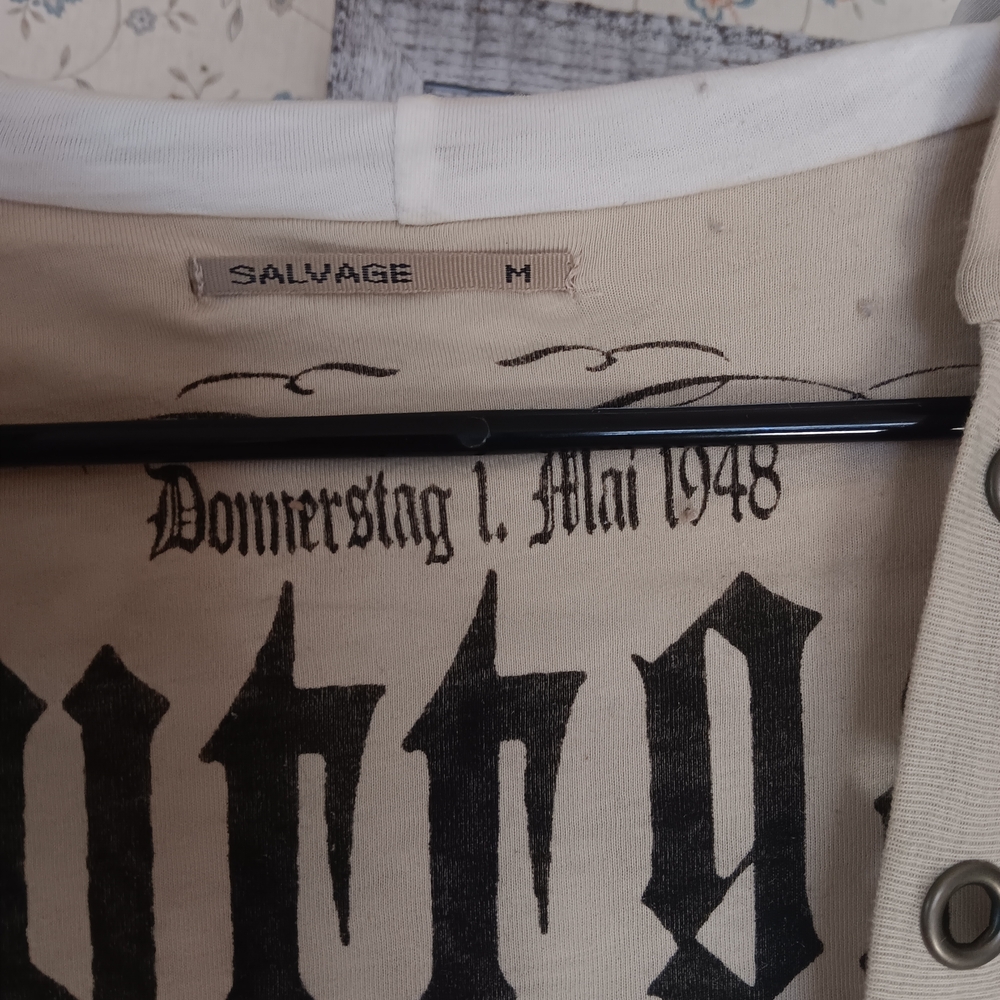 SALVAGE NWOT Lace-Up Front "Death Or Glory" Hooded Dress. M - Picture 6 of 7